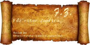 Fürster Zamfira névjegykártya